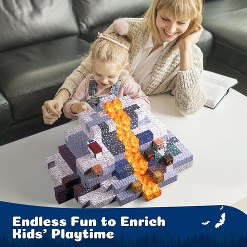 Magnetic Blocks - 128PCS Cavern Exploration - 1" Creative Magnacraft Magnetic Building Cubes Gift Set for Kids Ages 4-8 in Saudi Arabia