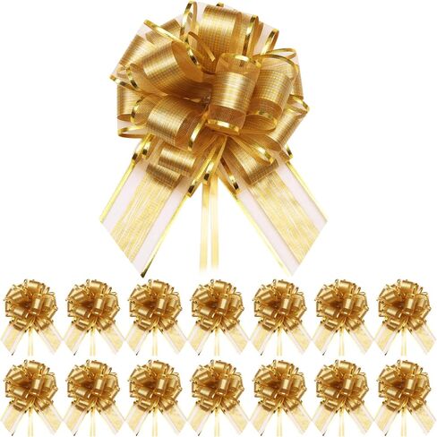 15 Pcs Pull Bows, 6-Inch Bows for Gift Wrapping, Silver Gift Bows for Presents, Large Bow for Gift, Pull Ribbon Bows for Gift Baskets in Saudi Arabia