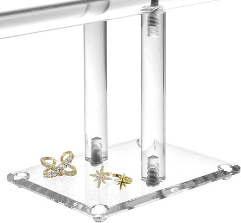 MOOCA 2 Pcs Premium Acrylic Round Jewelry Display Tree Stand - Bracelet Holder, Necklace Organizer, and Clear Jewelry Presentation in Saudi Arabia