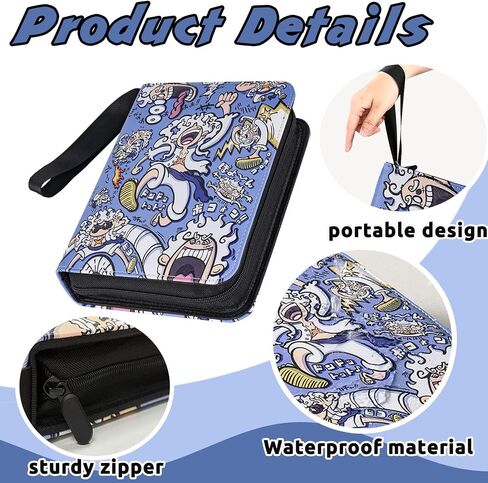 Binder for One Piece Cards - Holds 400 Cards, 4 Pocket Trading Card Binder with Sleeves for One Piece Anime Card Game - Model A in Saudi Arabia