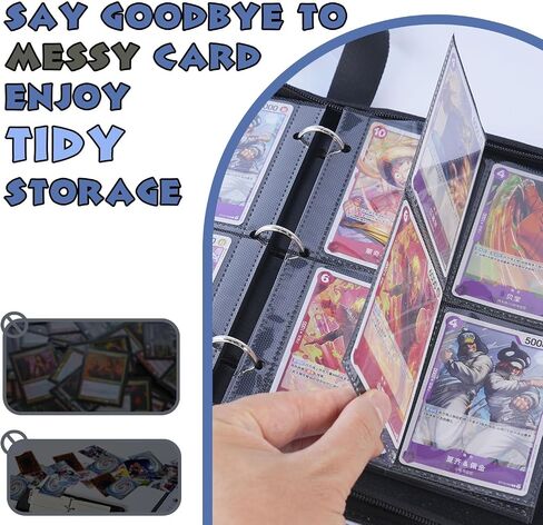 Binder for One Piece Cards - Holds 400 Cards, 4 Pocket Trading Card Binder with Sleeves for One Piece Anime Card Game - Model A in Saudi Arabia
