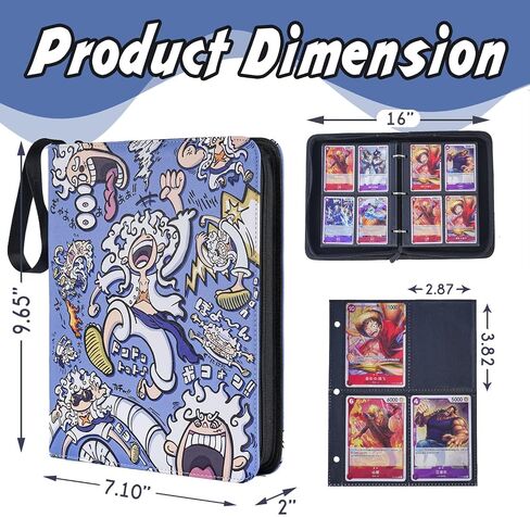 Binder for One Piece Cards - Holds 400 Cards, 4 Pocket Trading Card Binder with Sleeves for One Piece Anime Card Game - Model A in Saudi Arabia