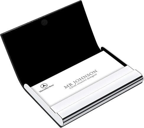 Padike Business Name Card Holder Luxury PU Leather & Stainless Steel Multi Card Case,Business Name Card Holder Wallet Credit card ID Case/Holder For Men & Women (Black) in Saudi Arabia