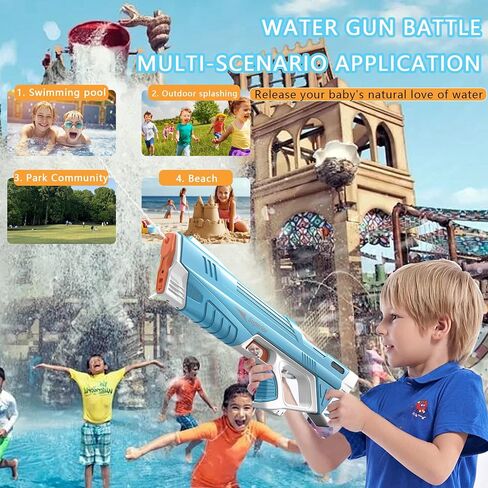 Electric Water Gun,Auto Suction Guns for Adults&Kids,Squirt 39 Ft Range,Automatic Gun,Water Blaster (Blue)… in Saudi Arabia