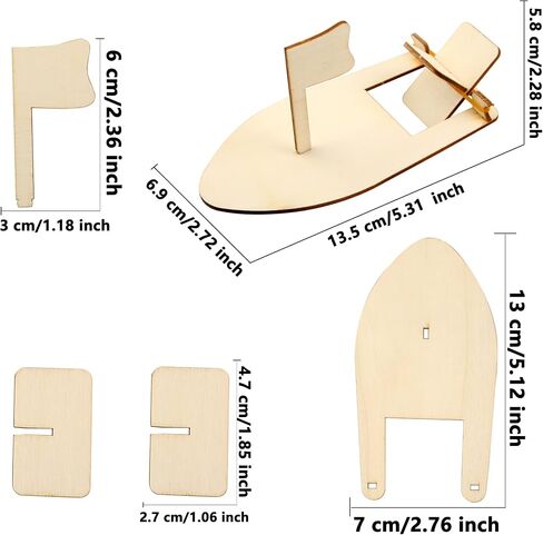 36 Pack DIY Wooden Craft Sailboat Unfinished Paintable Wood Boat Model Rubber Band Paddle Sailboat for School DIY Handicraft Projects Birthday Party Family Time in Saudi Arabia