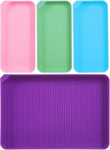 Prasacco 4 Pcs Diamond Art Trays, Colorful Rhinestone Tray Organizer Diamond Art Storage Containers Diamond Art Painting Kits Diamond Art Tools and Accessories for DIY Crafts Rhinestone Sorting Tray in Saudi Arabia