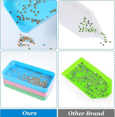 Prasacco 4 Pcs Diamond Art Trays, Colorful Rhinestone Tray Organizer Diamond Art Storage Containers Diamond Art Painting Kits Diamond Art Tools and Accessories for DIY Crafts Rhinestone Sorting Tray in Saudi Arabia