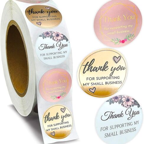 500Pcs 1.5inch Thank You Stickers Stylized Floral Thank You for Your Order Sealing Stickers Decoration,Thank You for Your Purchase Sticker Label in Saudi Arabia
