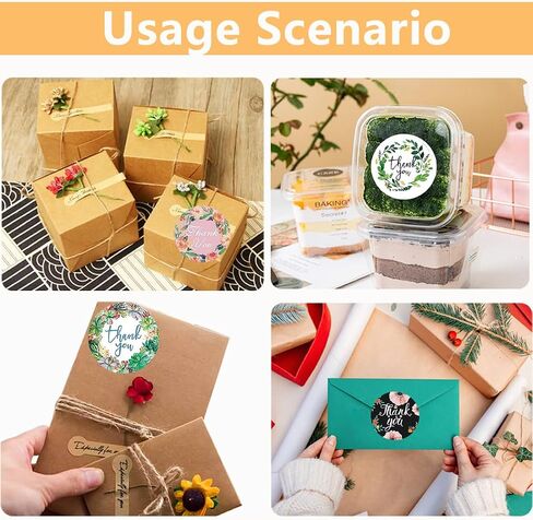 500Pcs 1.5inch Thank You Stickers Stylized Floral Thank You for Your Order Sealing Stickers Decoration,Thank You for Your Purchase Sticker Label in Saudi Arabia