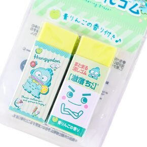 Cinnamon-roll & Geki-Ochi-Kun Kawaii Gathering Erasers - Cute Pencil Rubber Erasers Party Favors Gift Supplies| 2PCS (Blue)