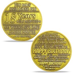 Happy Birthday Challenge Coin Boy Meteor Balloon Commemorative Token, Love Favors Delicate Birthday Present Superior Keepsake Souvenir Gifts for Friends Family