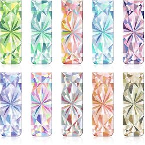 Zonon 10 Pieces Magnetic Bookmarks Magnet Page Markers Kaleidoscope Bookmarks Clips for Students Reading, Planners, Journals, Books
