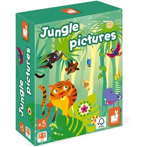 Janod Jungle Picture Brain Teaser 60 Puzzles 3 Difficulty Levels - Ages 5+ - J02642