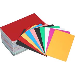 PATIKIL 85.8 x 53.8 x 0.18 mm Metal Business Card, 200 Pcs Aluminum Laser Engraving Blanks Sheets for DIY Gift Office, 10 Color