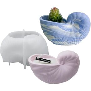 Shell Flower Pot Silicone Mold DIY Conch Candle Jar Jewelry Storage Box Concrete Resin Plaster Mould