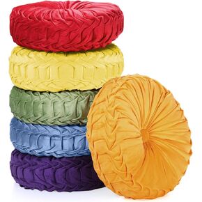 Yerliker 6 Pcs Floor Pillow Cushions 15inch Round Velvet Throw Pillows Colorful Flexible Cushions Alternative Pillows for Couch Chair Home Office Classroom Decor(Pastel Color)