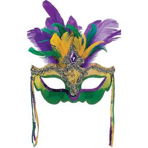 Mardi Gras Sequin Feathers Mask Masquerade Masks for Venetian Carnival Women (Style C)