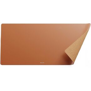 Leather Desk Mat Non Slip Large Mouse Pad Desk Blotter (Tan Brown, Medium - 25.6" x 11.8")