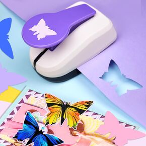 Butterfly Punch 2 Inch, Butterfly Craft Puncher for Card Making DIY Albums, Butterfly Hole Shape Punches for Paper Crafting, Craft Lever Butterfly Punch Handmade