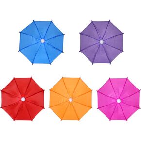 NUOBESTY Tiny Umbrellas Mini Doll Umbrella Scene Decoration Small Umbrella Birthday Toys Props for Kids Party,Pack of 5(Random Color) Paper Umbrellas