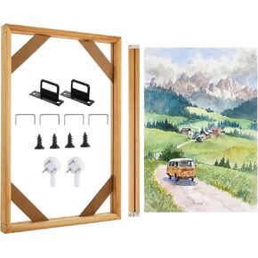 SHUESS 4 Pack Wood Canvas Stretcher Bars Kit 12 x18 Inch Wooden Canvas Frame for Prints, Easy to Assemble, Gallery Wrap Oil Frame Kits for Oil Paintings, Prints, Paint by Numbers & Poster