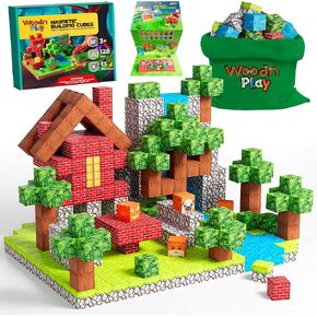 Magnetic Blocks 128PCS - Building Block, Magnets World Toddler Magnetic Tiles Ages 3-6, 4-8 Building Toys for Boys & Girls STEM Sensory Game Toddlers 3+ Years Cubes Toy, Gift for Christmas Birthday