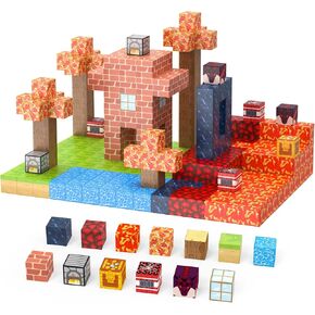 Magnetic Blocks 100 Pcs Magnetic Tiles Building Toys Construction Toys STEM Sensory Construction Toys for 3 4 5 6 7 8 Year Old Boys & Girls, Creative Kids Games Kids Toys