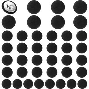 40 Pcs Black Buttons, Fabric Cloth Covered with Metal Shank Round Button Tuxedo Suit Vintage Black Coat Sewing Buckle Jacket Coat Blouse Jeans Dress Bridal Gowns Buttons(18mm/15mm/10mm)
