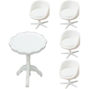 5 Pcs 1: 25 Scale Miniature Chair European Style Miniature Office Chair Mini Stool Doll House Decors Miniature Armchair Backrest Swivel Egg Chair for Mini House Accessories Gardening Scene Ornaments