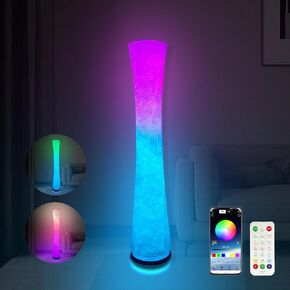 Floor Lamp, Floor Lamps for Living Room, Floor lamp for Bedroom, Standing lamp, RGB Color Changing, Music Sync, APP Remote Control, 62'' Standing Lamp for Living Room,See Installation Video here