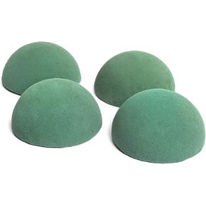 Floral Foam Half Balls for Flowers, DIY Crafts (4 x 2.1 in, Green, 4 Pack)