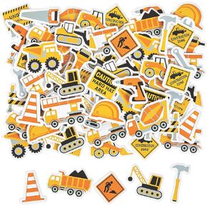 Fun Express Construction Self-Adhesive Shapes - Craft Supplies - 300 Pieces