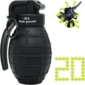 لعبة قنبلة يدوية للعبة معركة CS، مع 20 ذخيرة رغوية لعبة قنبلة CS-Grenade التكتيكية لعمر 10 سنوات وما فوق للأطفال والمراهقين