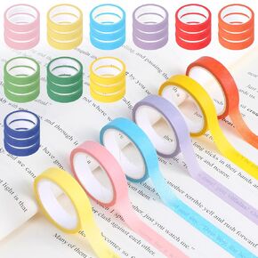 30 Rolls Highlighter Tape, Colored Non-Transparent Book Highlighter Strips, Removable Fluorescent Neon Tape Annotation for Teachers Students Reading Home Office (0.23inch X 16ft)