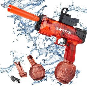 Electric Water Gun for Adults – Automatic, High-Powered, Battery-Operated Water Pistol with 32 Ft Range, 550ML Large Capacity Squirt Gun for Summer Outdoor Fun