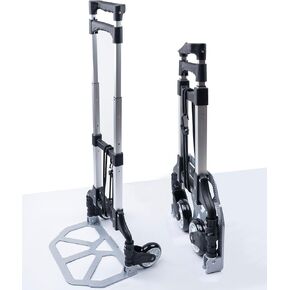 Folding Hand Truck and Dolly,165 lb Capacity Aluminum Portable Cart Foldable 2 Wheel Dolly with Telescoping Handle