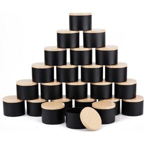 qmtopemao 8oz Black Candle Tins 24 Pcs Candle Tins with Metal Wood Grain Lids Candle Tin with Lids for DIY Candles Making. torage ContainerArts & Crafts, Storage, and Gifts.Candle tins (8OZ)