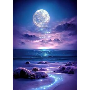 DIY 5D Diamond Painting Kits Sea Shell for Adults Beginners,Beach Diamond Art Full Round Diamond Drill,Starfish Paintings by Diamonds Home Wall Decor Gift(30x40cm/11.8X15.7inch)