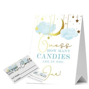 JIRIM-BEUTY Guess How Many Dinosaur Eggs Guess How Many Baby Shower Games, Pack of 1 Logo and 50 Cards, Baby Shower Signs, Baby Shower Invitation Set, Gender Reveal - JRM313