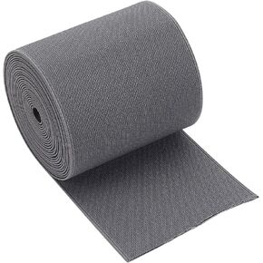 BENECREAT 4.37 Yards Gray Heavy Stretch Strap, 4 inch(10cm) Double-Side Twill Woven Elastic for Clothing Pants Waistband, Wigs, Skirts, Craft DIY Projects