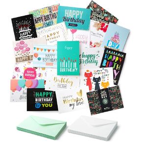 Mr. Pen Assorted Color Birthday Cards, 20 Pack, 4 x 6 Inches, Blank Inside, Includes Envelopes