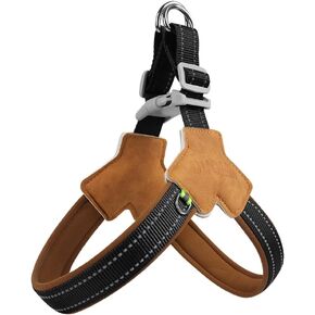 Pet Dog Chest Harness, Saddle-Style Anti-Breakaway, Stylish Design, Leather Material, Soft and Comfortable Without Hurting The Dog, Suitable for Small and Medium-Sized Dogs,L