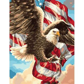 INZSASO Paint by Numbers Kit for Adults Beginner, Eagle Paint by Numbers, DIY Acrylic Painting Kit on Canvas for Home Wall Decor 16x20 Inch