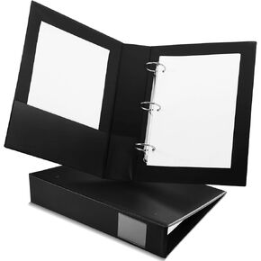 2 Pack Legal Size 3 Ring Binder with 2 Pockets, 2 Inch Round Rings Black Binder, Holds 8.5" x 14" Paper for Classroom Home Office Supplies