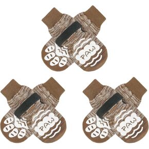 جوارب بيوتيزو المضادة للانزلاق للكلاب الصغيرة والمتوسطة والكبيرة، واقي مخلب مع مقابض للأرضيات الصلبة للرصيف الساخن/البارد، التحكم في الجر، 3 أزواج من أحذية الكلاب المضادة للالتواء لمنع لعق الكلاب الكبيرة in Kuwait