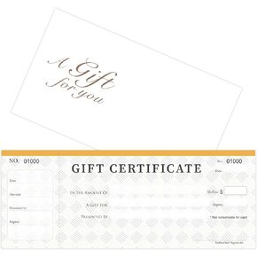 Blank Gift Certificates Cards with Envelopes 25set -Gift-Modern Line- Gift Coupons,Vouchers for Small Business
