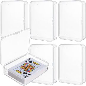 6 PCS Playing Card Case Clear Card Deck Box Acrylic Playing Game Card Storage Holder Blank Business Card Organizer for Game Card Beads, Craft items, Coins, Jewelry Small Accessories