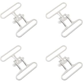 4PCS Interlocking Metal Buckle Zinc Alloy Fast Fix Ring Buckle Silver Clasp Belt Accessories Suitable for Coat and Belt Decoration
