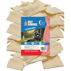 American Made Treat Co - Dog Treats, Beefhide Chews, All-Natural Rawhide Chips for Dogs, Puppies to Seniors, Dog Bone Alternative 1 LB