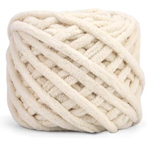 4 Skeins Blanket Yarn, Soft Chunky Chenille Yarn for Crocheting and Knitting, Thick Fluffy Yarn with Crochet Hook for Making Blankets Sweater Scarf Shawl DIY Crocheting Crafts